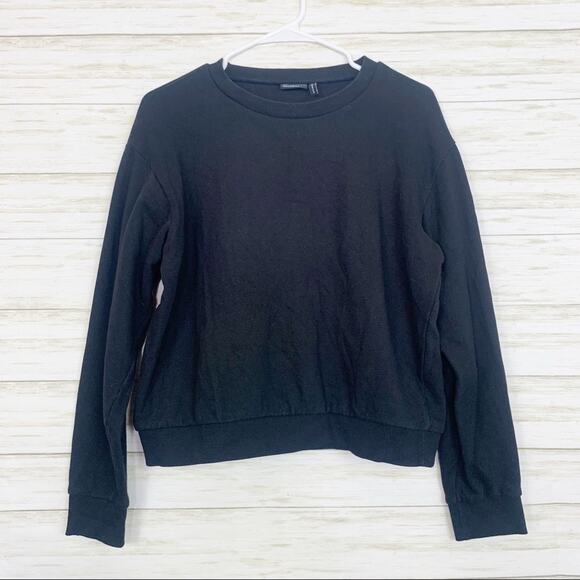 Asos Design Long Sleeve Crewneck Sweater Black - Picture 1 of 6